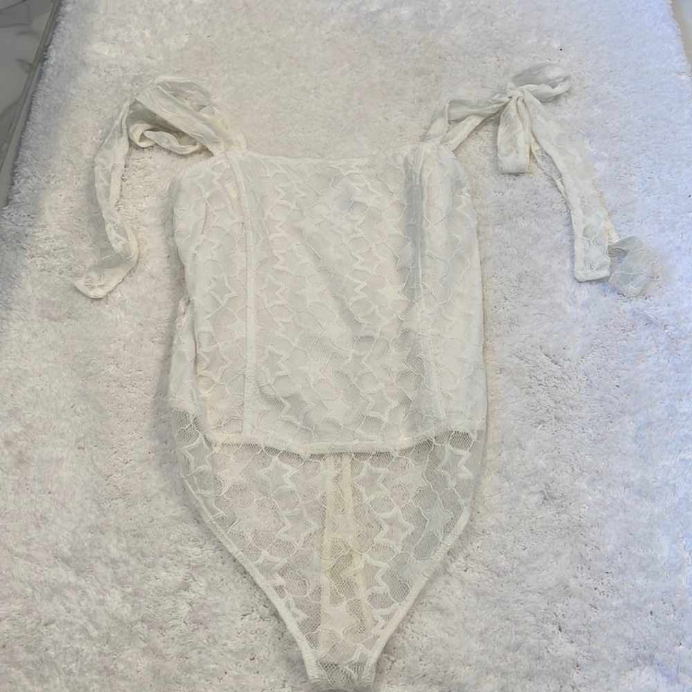 White star corset style body suit NWT